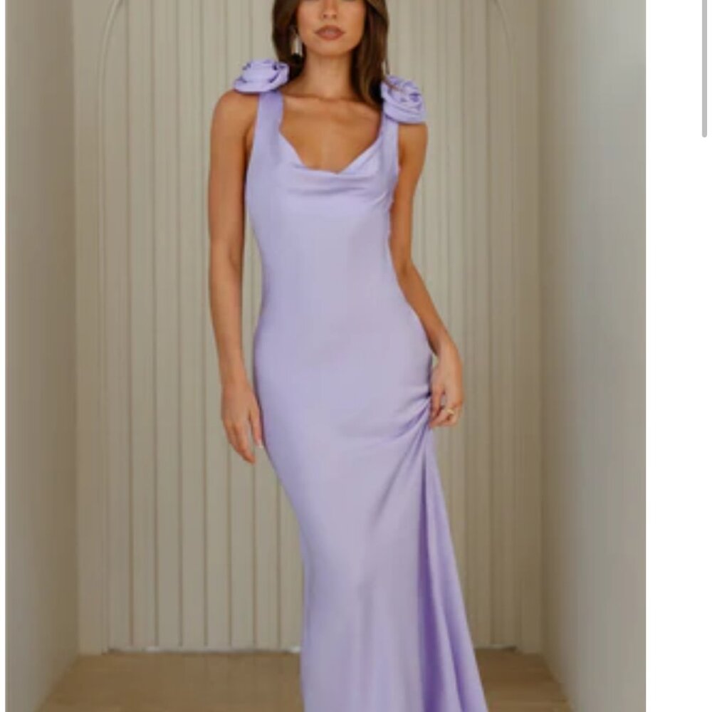 Event Of All Events Satin Maxi Dress Lilac